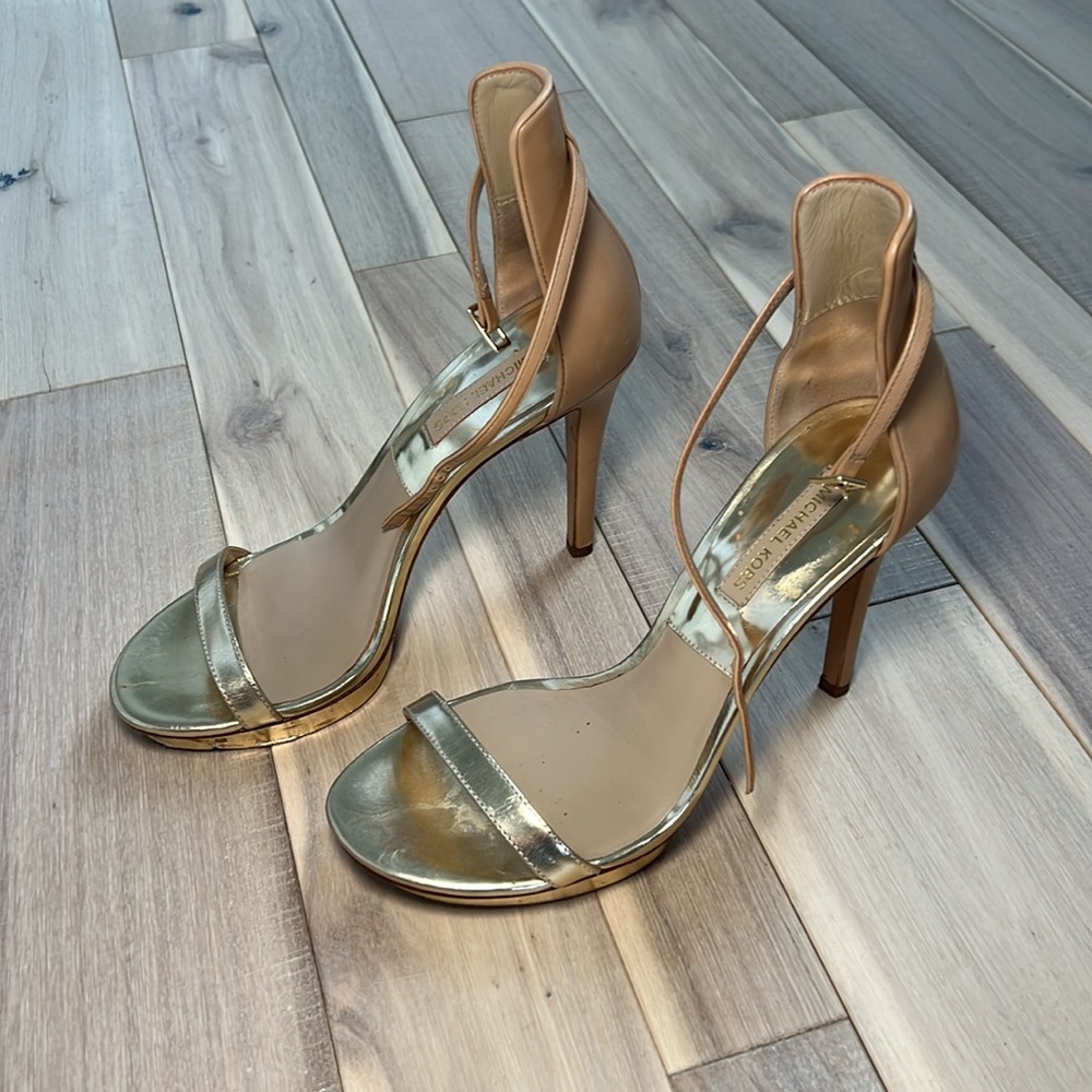 Gold heels on small platform